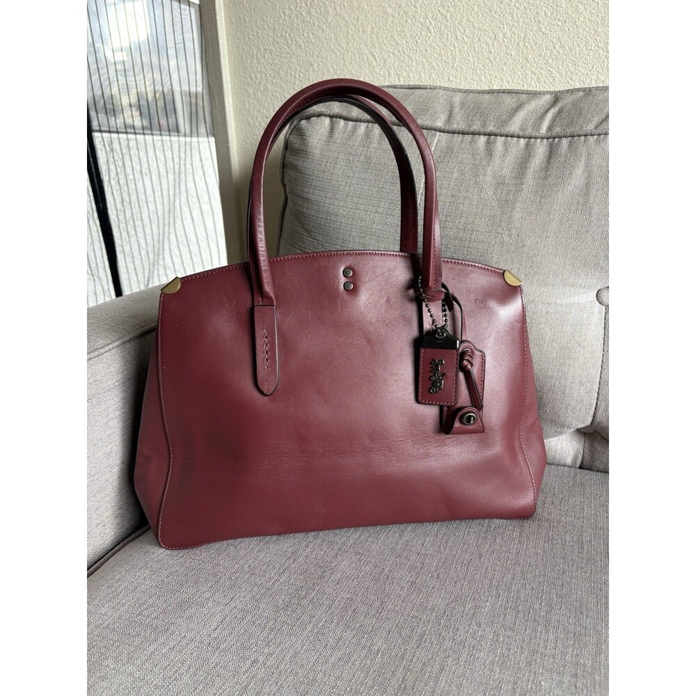 Coach 1941 Cooper Carryall 22821 Bordeaux Glove-tanned Leather Tote Satchel Bag